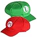 TRIXES Set mit 2 Super Mario Mützen Kappen Mario und Luigi rot und grün Videospiel - 4